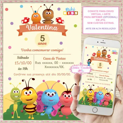 Convite Digital Bichikids