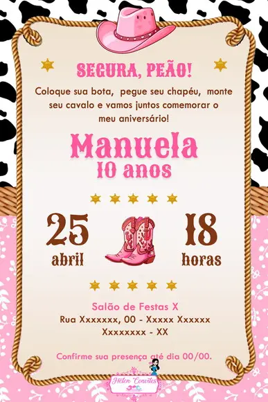 Convite Digital Boiadeira ou Country