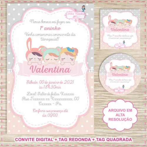 Convite Digital Boneca Metoo