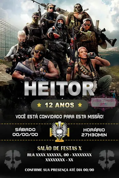 Convite Digital Call Of Duty