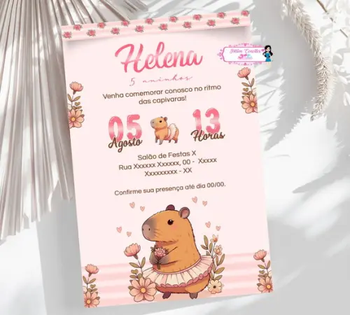 Convite Digital Capivara Bailarina