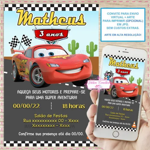 Convite Digital Carros