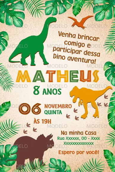 Convite Digital Dinossauro