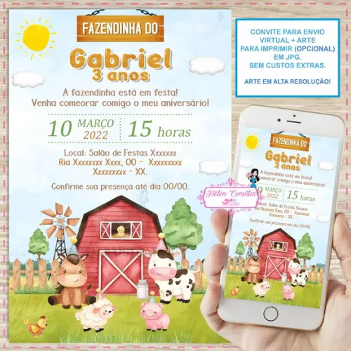 Convite Digital Fazendinha