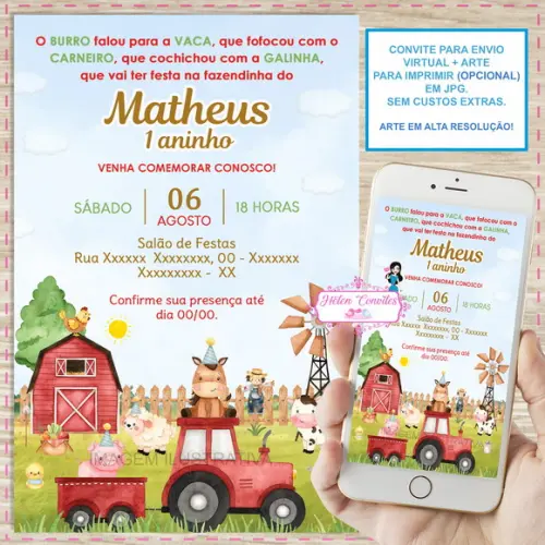 Convite Digital Fazendinha