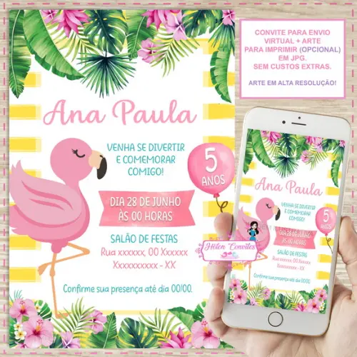 Convite Digital Flamingo