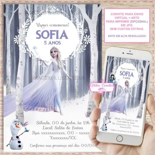 Convite Digital Frozen 2
