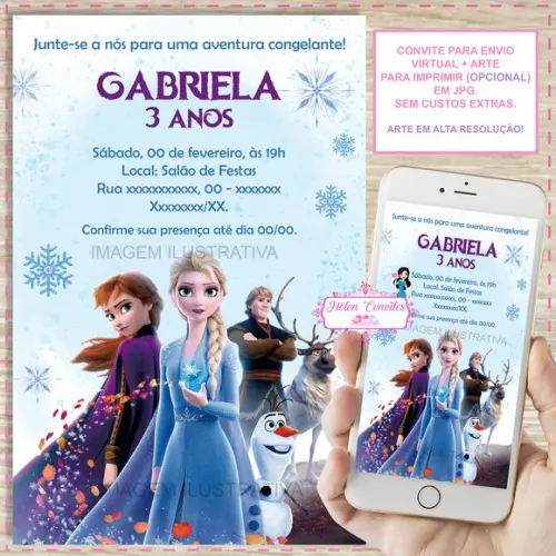 Convite Digital Frozen 2