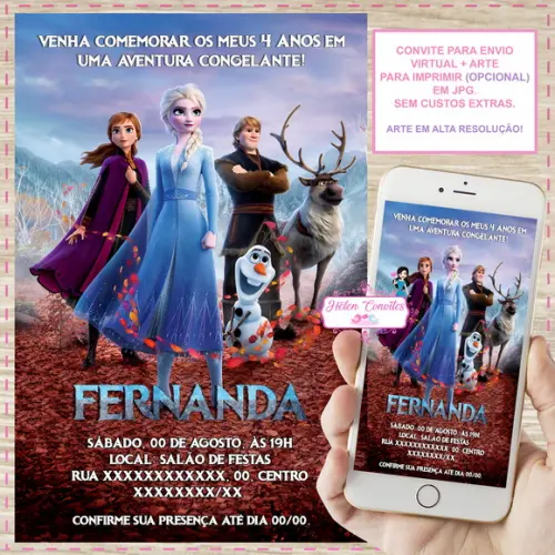 Convite Digital Frozen 2