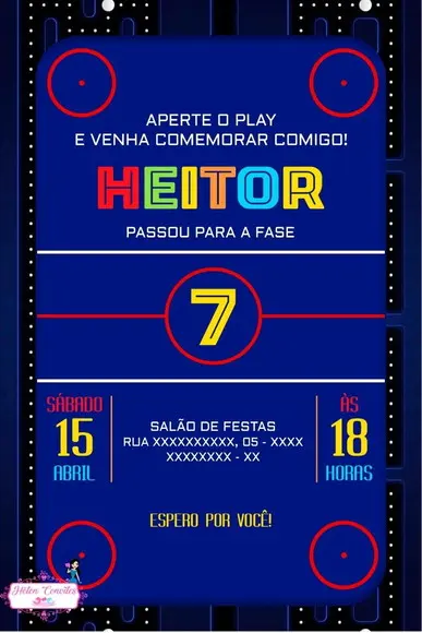 Convite Digital Vídeo Game | Convite Virtual Gamer