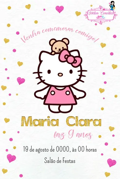 Convite Digital Hello Kitty
