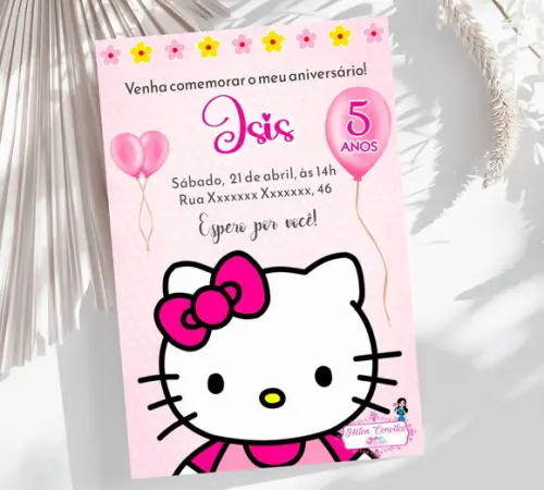 Convite Digital Hello Kitty