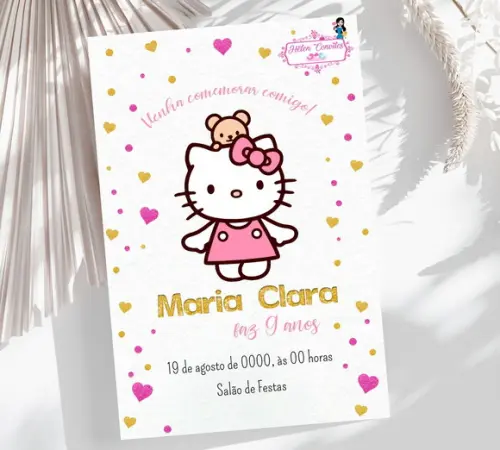 Convite Digital Hello Kitty