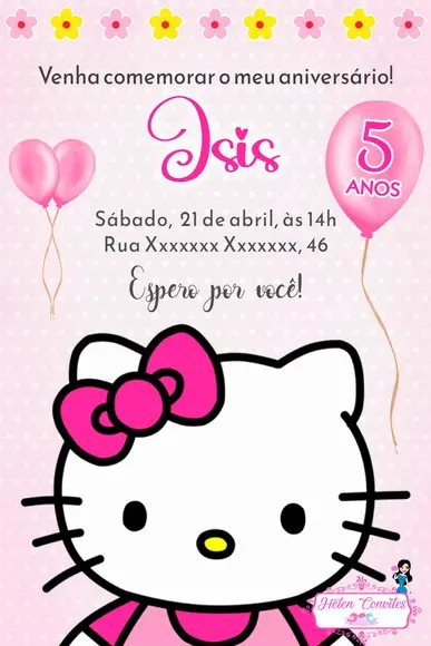 Convite Digital Hello Kitty