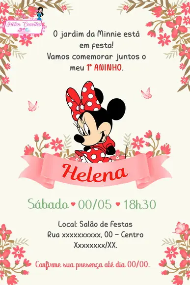 Convite Digital Jardim da Minnie
