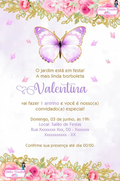 Convite Digital Jardim das Borboletas