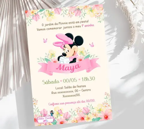 Convite Digital Jardim da Minnie Rosa