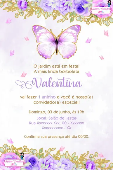 Convite Digital Jardim das Borboletas