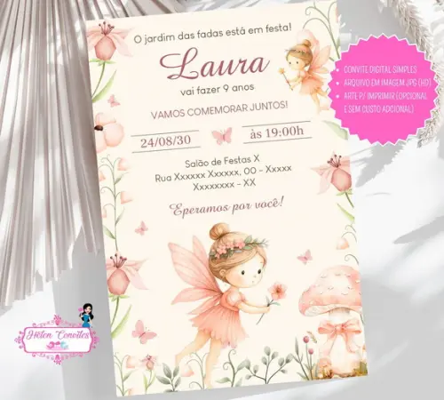 Convite Digital Jardim das Fadas