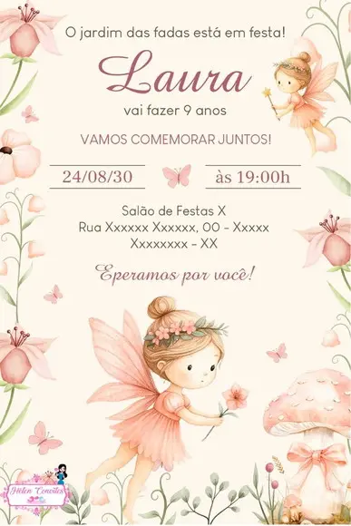 Convite Digital Jardim das Fadas