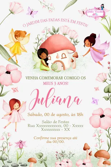 Convite Digital Jardim das Fadas