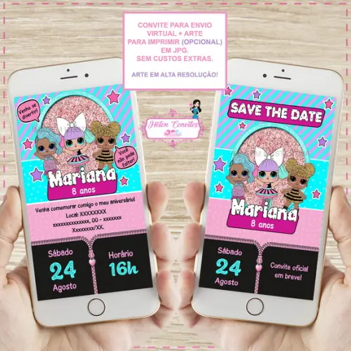 Convite Digital Lol Surprise + Save The Date