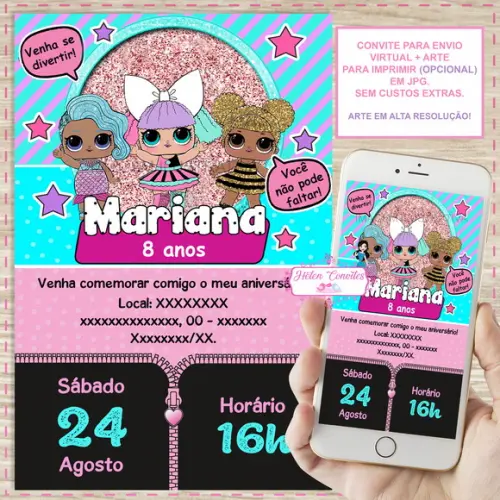 Convite Digital Lol Surprise