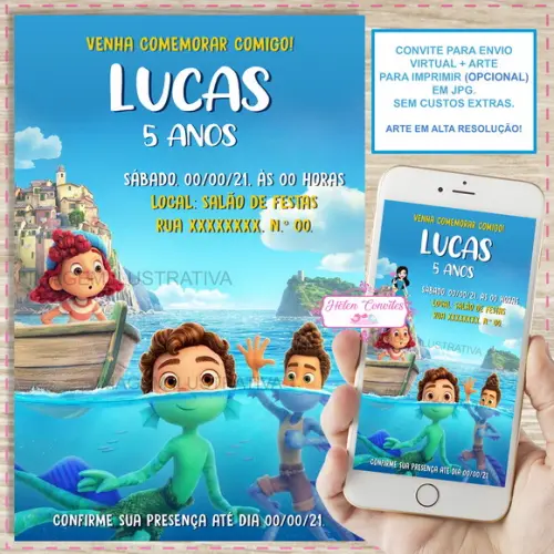 Convite Digital Luca Disney