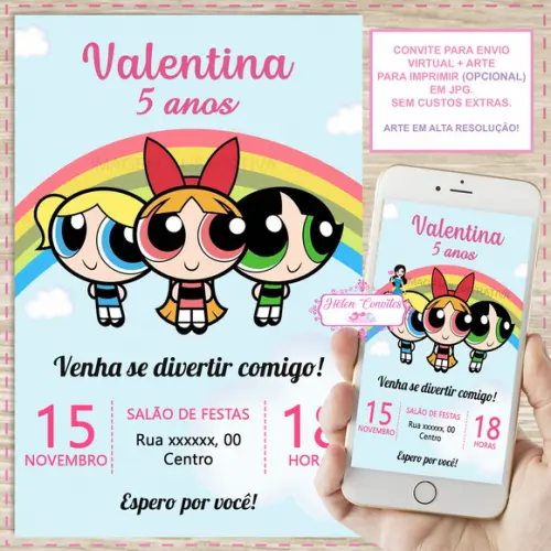 Convite Digital Meninas Super Poderosas