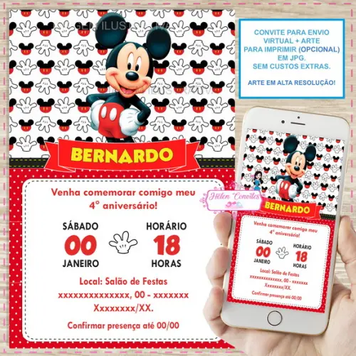 Convite Digital Mickey