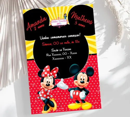 Convite Digital Mickey e Minnie Duplo