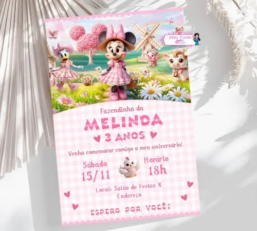 Convite Digital Minnie Fazendeira