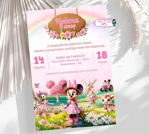 Convite Digital Minnie Fazendeira