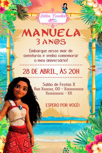 Convite Digital Moana 2