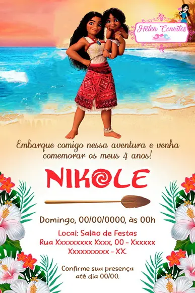Convite Digital Moana 2