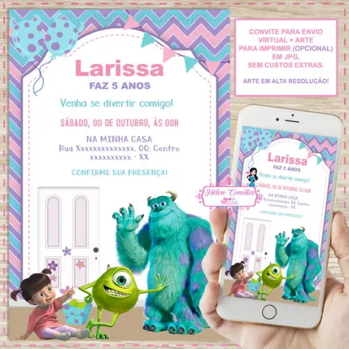 Convite Digital Monstros Sa Boo