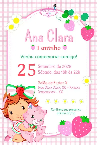 Convite Digital Moranguinho Baby