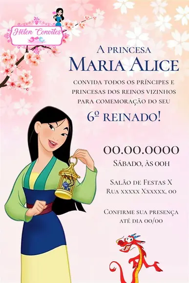 Convite Digital Mulan