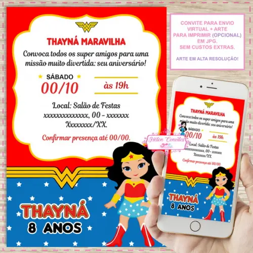 Convite Digital Mulher Maravilha