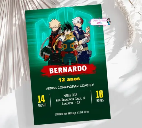 Convite Digital My Hero Academia