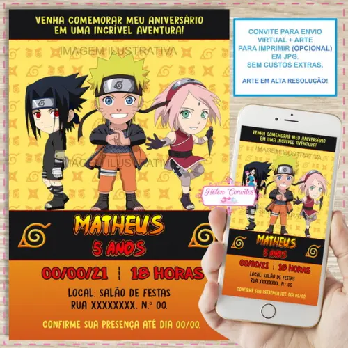 Convite Digital Naruto