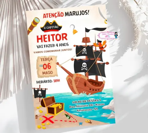 Convite Digital Navio Pirata