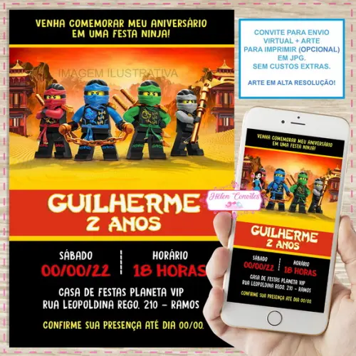 Convite Digital Ninjago