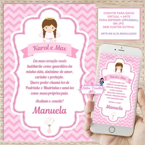 Convite Digital Padrinhos de Batismo