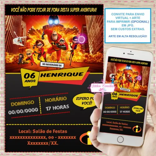 Convite Digital os Incríveis