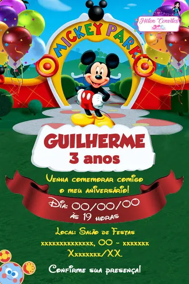 Convite Digital Parque do Mickey