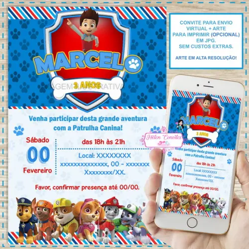 Convite Digital Patrulha Canina