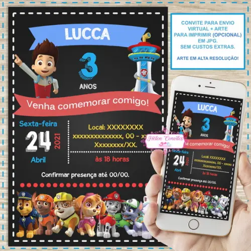 Convite Digital Patrulha Canina