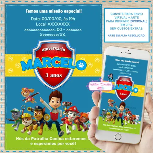 Convite Digital Patrulha Canina