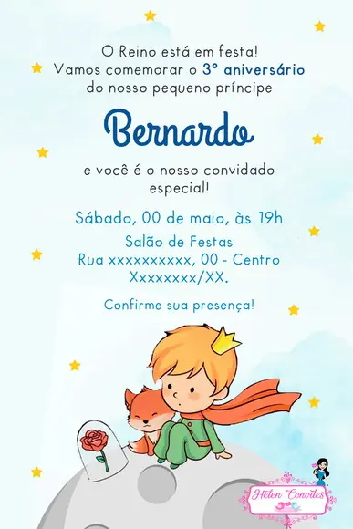 Convite Digital Pequeno Príncipe